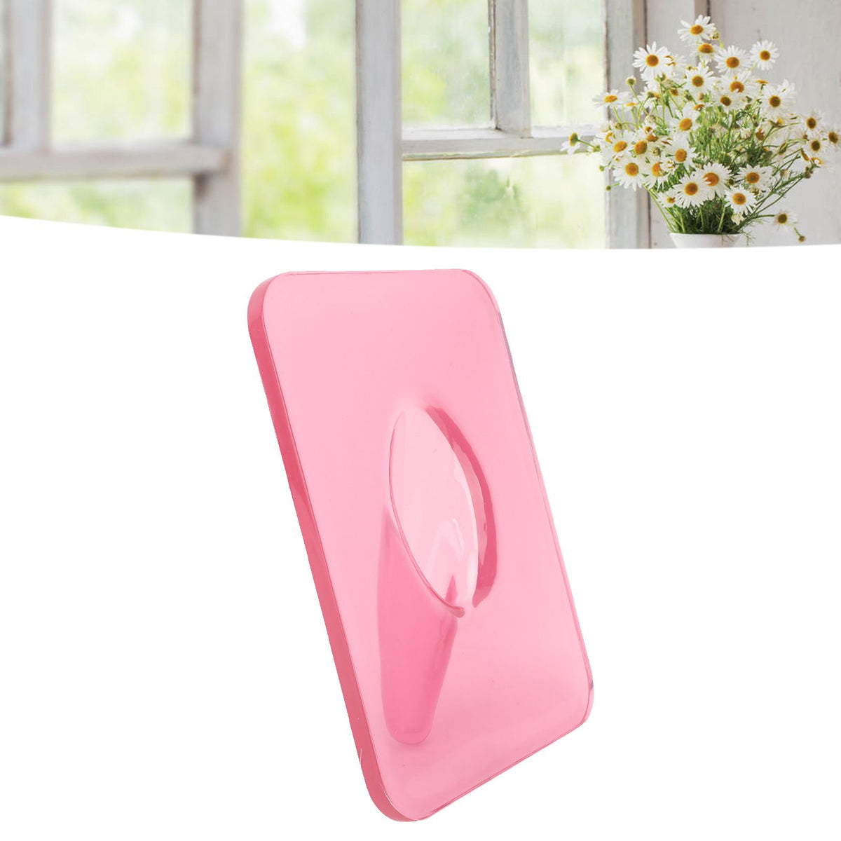 Photo Frame Flower Vase Acrylic Rectangle Centerpiece Clear Hydroponic Floral Vase for Dining Table Home Office Pink