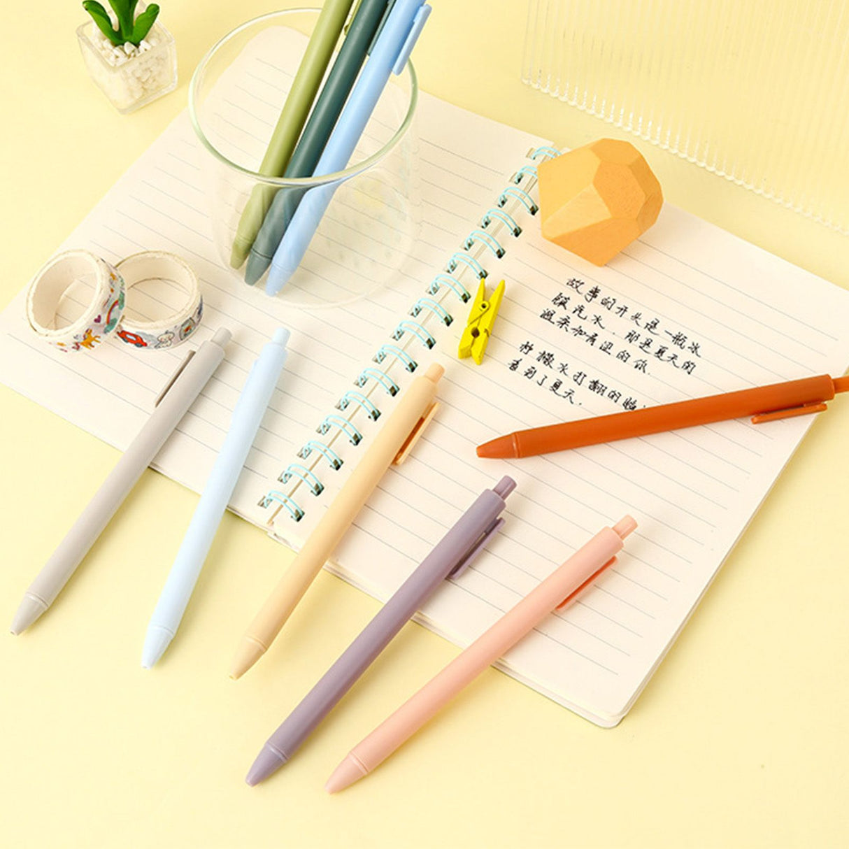 Gel Pen for Kids Students Adults Black Ink Medium Point Pressing Retractable Smooth Writing Pen for Journaling Note Taking Cute Office School Supplies Tawny