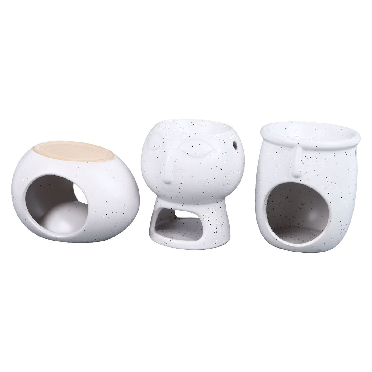 3Pcs Ceramic Tealight Candle Holder Oil Burner Wax Melt Oil Burner for Home Bedroom Decor Christmas Housewarming Gift