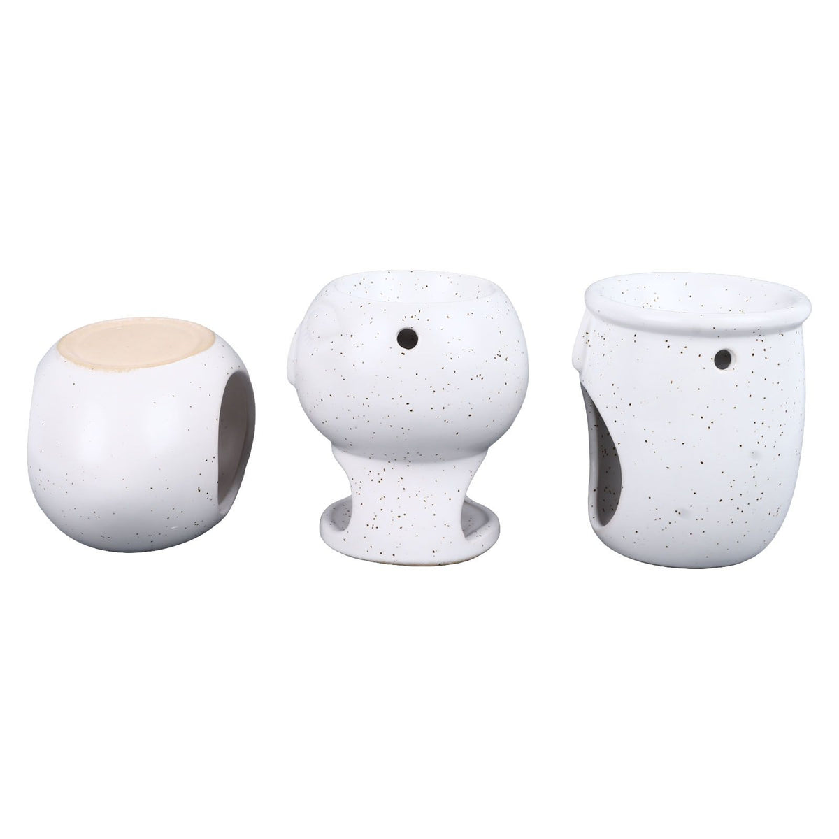 3Pcs Ceramic Tealight Candle Holder Oil Burner Wax Melt Oil Burner for Home Bedroom Decor Christmas Housewarming Gift