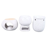 3Pcs Ceramic Tealight Candle Holder Oil Burner Wax Melt Oil Burner for Home Bedroom Decor Christmas Housewarming Gift