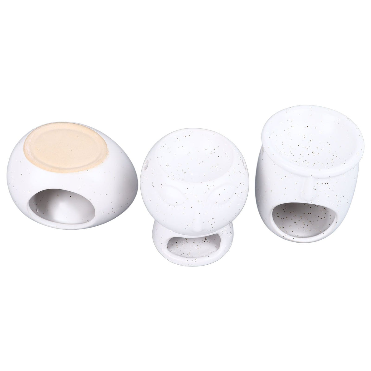 3Pcs Ceramic Tealight Candle Holder Oil Burner Wax Melt Oil Burner for Home Bedroom Decor Christmas Housewarming Gift