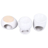 3Pcs Ceramic Tealight Candle Holder Oil Burner Wax Melt Oil Burner for Home Bedroom Decor Christmas Housewarming Gift - Rear View