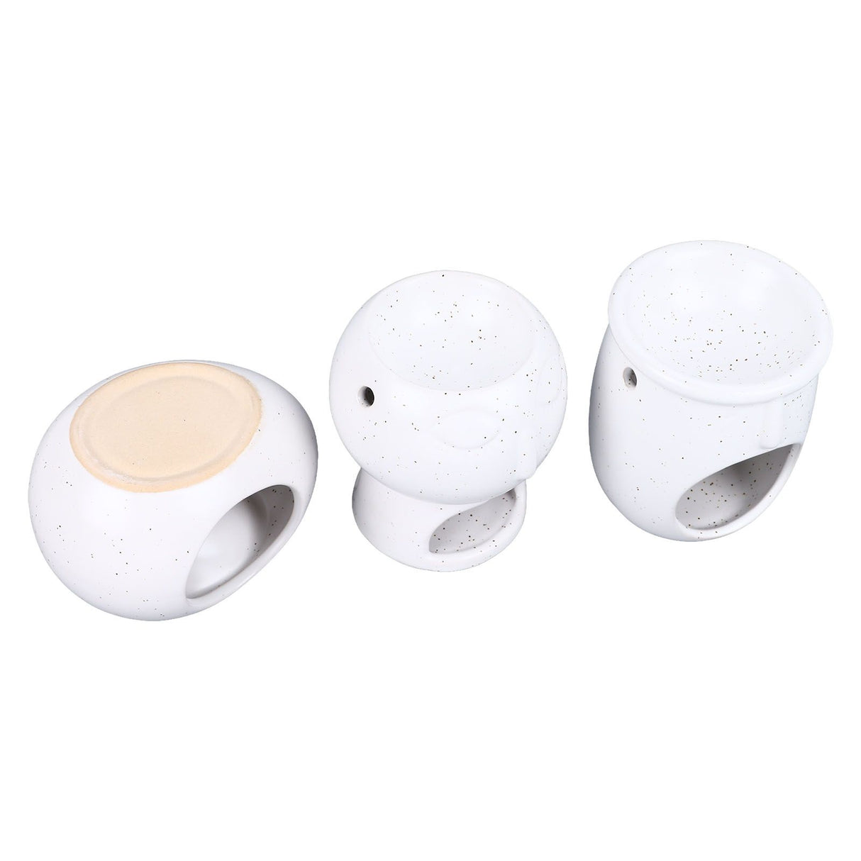 3Pcs Ceramic Tealight Candle Holder Oil Burner Wax Melt Oil Burner for Home Bedroom Decor Christmas Housewarming Gift
