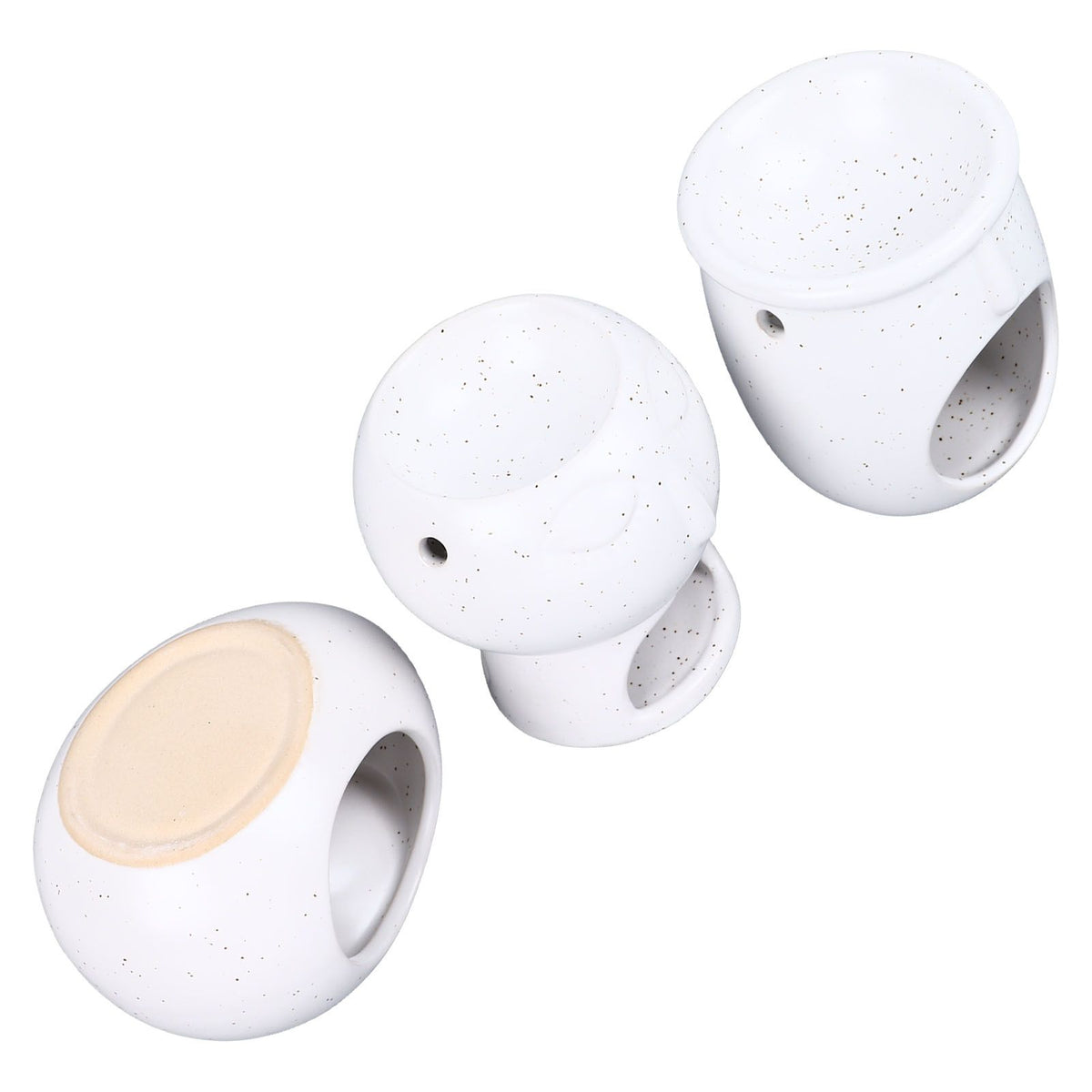 3Pcs Ceramic Tealight Candle Holder Oil Burner Wax Melt Oil Burner for Home Bedroom Decor Christmas Housewarming Gift