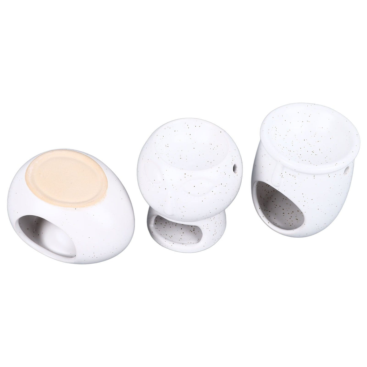 3Pcs Ceramic Tealight Candle Holder Oil Burner Wax Melt Oil Burner for Home Bedroom Decor Christmas Housewarming Gift