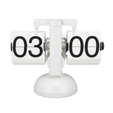 Flip Clock Large Number Battery Powered 304 Stainless Steel Tabletop Retro Flip Clock for Home Office 24 Hours All White - Extra Image