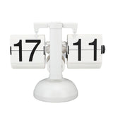 Flip Clock Large Number Battery Powered 304 Stainless Steel Tabletop Retro Flip Clock for Home Office 24 Hours All White - Extra Image