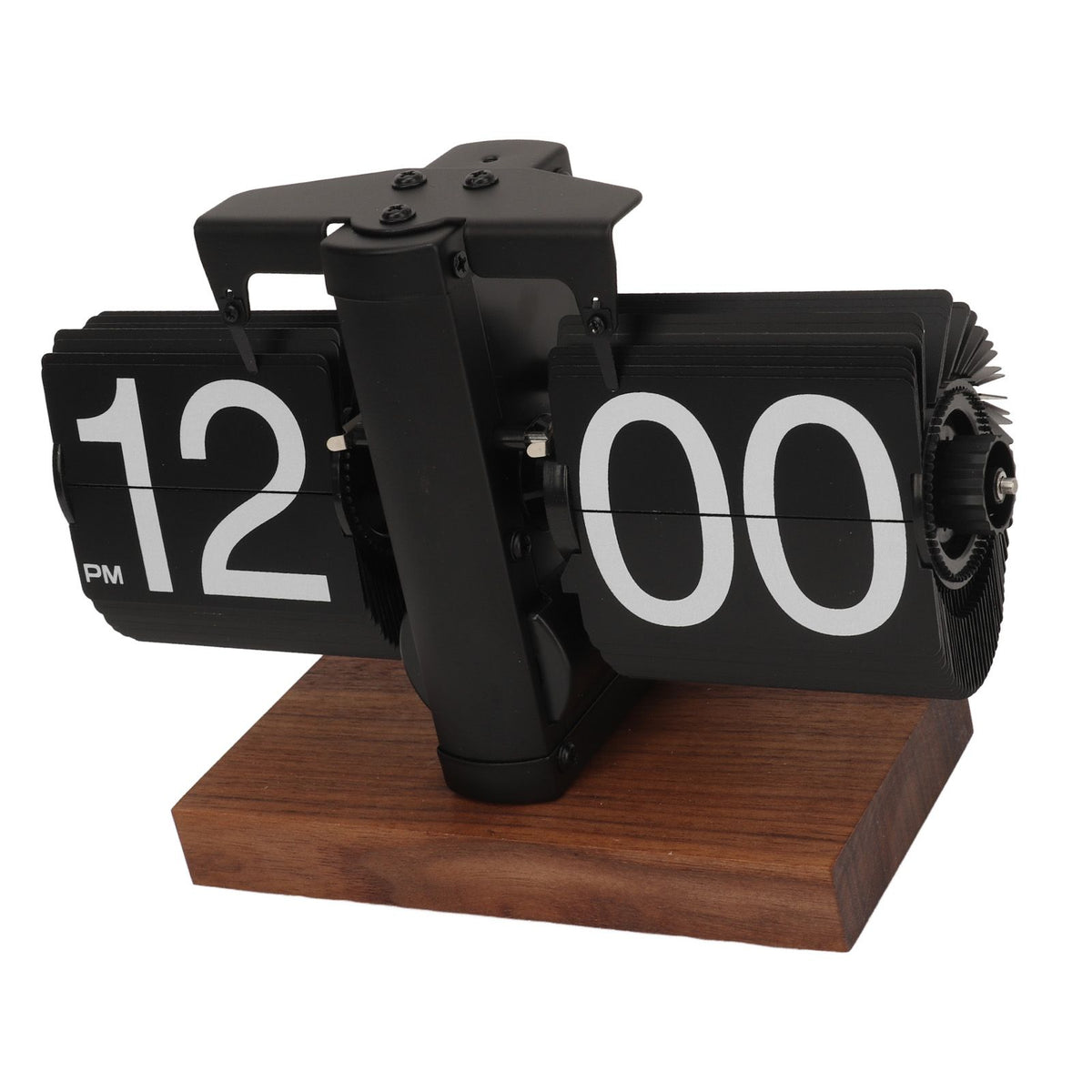 Digital Flip Down Clock Retro Automatic Turning Battery Operated Mechanical Clock for Home Room Office Decoration Black