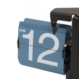 Digital Flip Down Clock Retro Automatic Turning Battery Operated Mechanical Clock for Home Room Office Decoration Blue