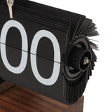Digital Flip Down Clock Retro Automatic Turning Battery Operated Mechanical Clock for Home Room Office Decoration Stainless Steel Black - Extra Image