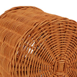 Tissue Box Cover Rattan Cute Bear Brown with Lid Easy Access Round Easy Maintenance Versatile Holder Dispenser for Photo Props - Extra Image