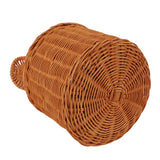 Tissue Box Cover Rattan Cute Bear Brown with Lid Easy Access Round Easy Maintenance Versatile Holder Dispenser for Photo Props