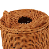 Tissue Box Cover Rattan Cute Bear Brown with Lid Easy Access Round Easy Maintenance Versatile Holder Dispenser for Photo Props - Extra Image