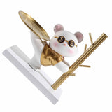 Entryway Key Storage Ornament Cartoon Cute Entryway Key Holder Ornament with Tray for Home Bedroom Alluring Bear 31.5x15x27cm