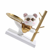 Entryway Key Storage Ornament Cartoon Cute Entryway Key Holder Ornament with Tray for Home Bedroom Alluring Bear 31.5x15x27cm