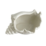 White Ceramic Conch Shell Conch Shape Ceramic Jewelry Tray Ocean Style Earrings Necklace Storage Dish Decorative Key Bowl - Side View