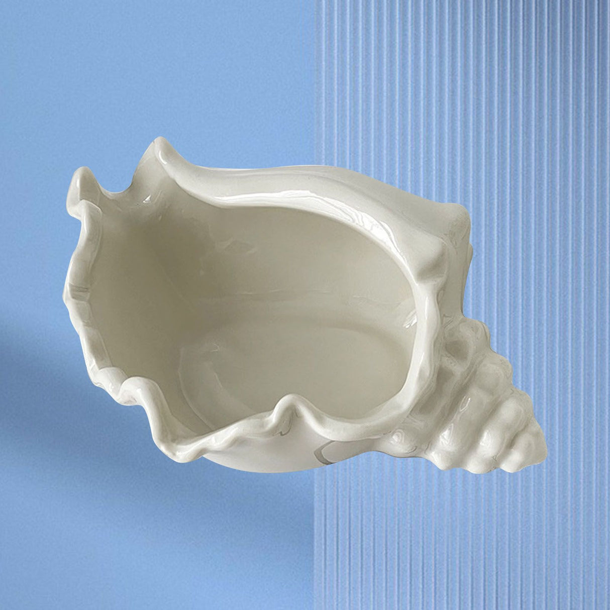 White Ceramic Conch Shell Conch Shape Ceramic Jewelry Tray Ocean Style Earrings Necklace Storage Dish Decorative Key Bowl