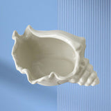 White Ceramic Conch Shell Conch Shape Ceramic Jewelry Tray Ocean Style Earrings Necklace Storage Dish Decorative Key Bowl