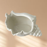 White Ceramic Conch Shell Conch Shape Ceramic Jewelry Tray Ocean Style Earrings Necklace Storage Dish Decorative Key Bowl - Rear View