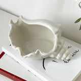 White Ceramic Conch Shell Conch Shape Ceramic Jewelry Tray Ocean Style Earrings Necklace Storage Dish Decorative Key Bowl