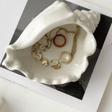White Ceramic Conch Shell Conch Shape Ceramic Jewelry Tray Ocean Style Earrings Necklace Storage Dish Decorative Key Bowl - Extra Image