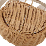 Kids Bike Basket Simple Lid Design Adjustable Strap Light Sturdy Kids Rattan Basket for Cycling School Travel - Extra Image
