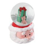 Lighted Christmas Crystal Ball Resin Cute Battery Powered Desktop Christmas Globe Decor Ornament for Home Party Gifts Present
