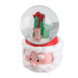 Lighted Christmas Crystal Ball Resin Cute Battery Powered Desktop Christmas Globe Decor Ornament for Home Party Gifts Present - Side View