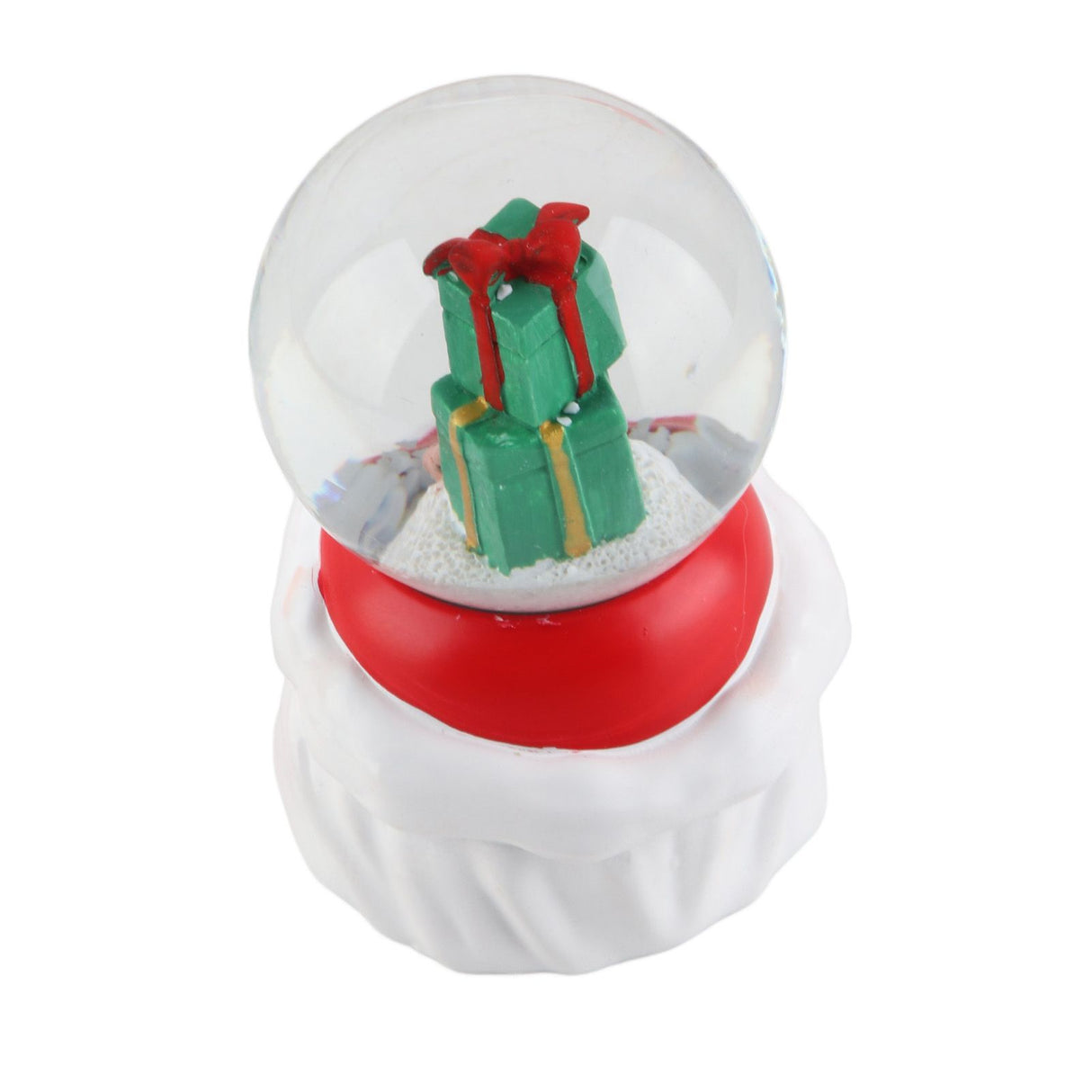 Lighted Christmas Crystal Ball Resin Cute Battery Powered Desktop Christmas Globe Decor Ornament for Home Party Gifts Present