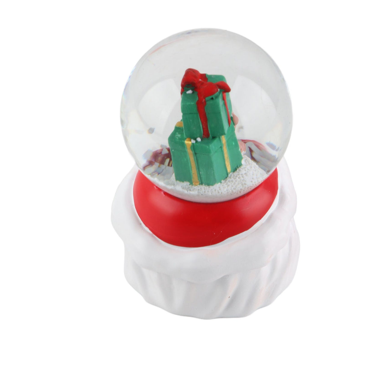 Lighted Christmas Crystal Ball Resin Cute Battery Powered Desktop Christmas Globe Decor Ornament for Home Party Gifts Present