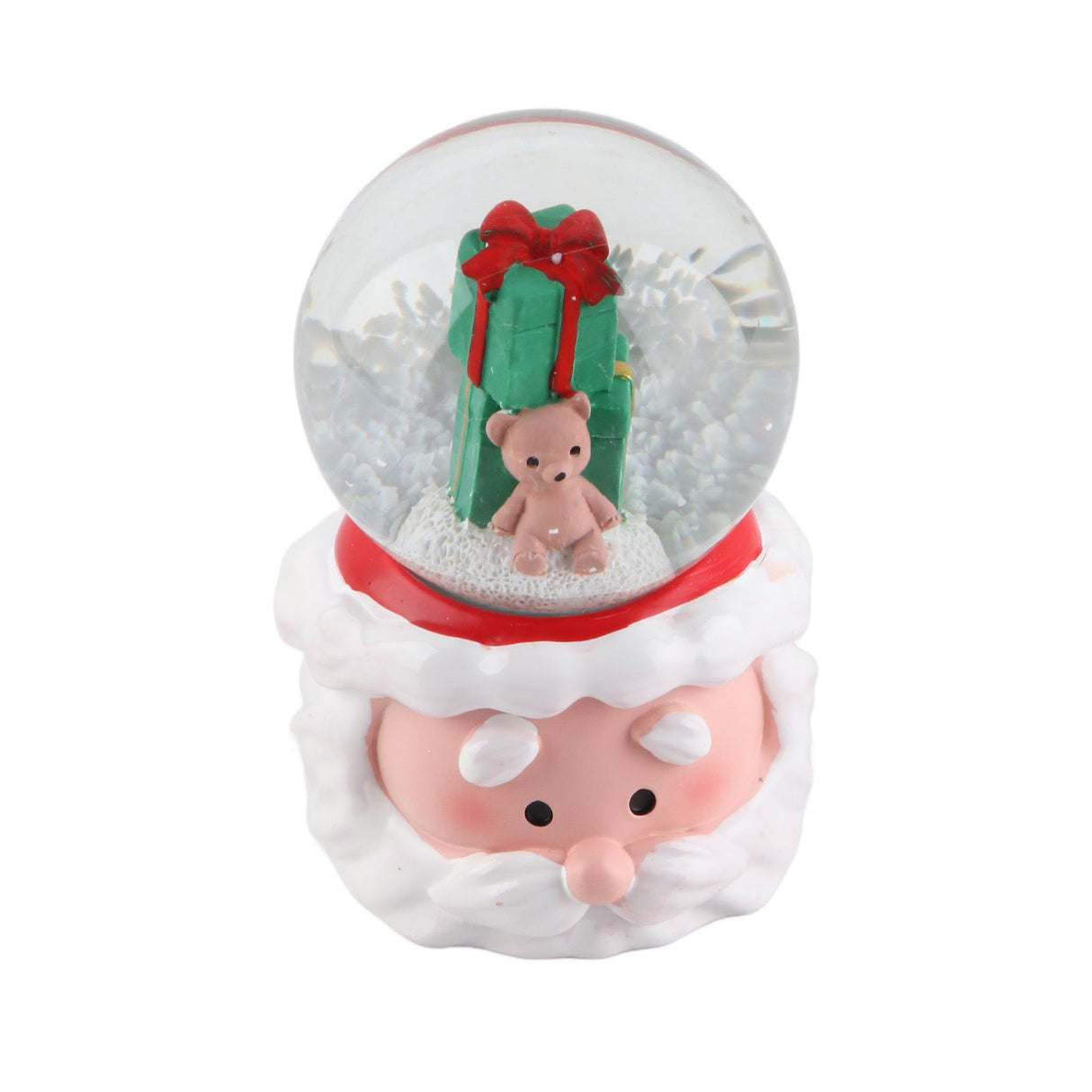Lighted Christmas Crystal Ball Resin Cute Battery Powered Desktop Christmas Globe Decor Ornament for Home Party Gifts Present