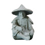 Fisherman Ornament Resin Unique Light Gray Old Man Fishing Statues for Rock Garden Ecological Fish Tank Micro Landscape