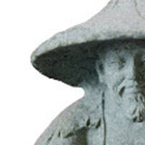 Fisherman Ornament Resin Unique Light Gray Old Man Fishing Statues for Rock Garden Ecological Fish Tank Micro Landscape - Close-Up Angle