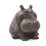 Hippo Figurine Purple Clay Ceramic Tea Pet Sculpture Hippo Statue Desktop Ornament for Tea Set Accessories Home Tea Tray Decor