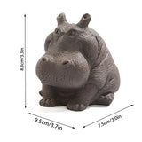 Hippo Figurine Purple Clay Ceramic Tea Pet Sculpture Hippo Statue Desktop Ornament for Tea Set Accessories Home Tea Tray Decor