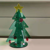 Acrylic Christmas Tree DIY Kit Mini Simple Installation Desktop Christmas Tree for Gift Decoration S 80x110mm - Extra Image