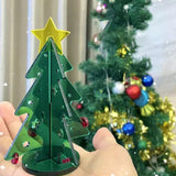 Acrylic Christmas Tree DIY Kit Mini Simple Installation Desktop Christmas Tree for Gift Decoration M 145x195mm
