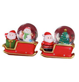 Santa Sleigh Ornament Crystal Globe Ball Light Resin Desktop Christmas Decoration with Battery For Gifts Home - Side View