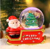 Santa Sleigh Ornament Crystal Globe Ball Light Resin Desktop Christmas Decoration with Battery For Gifts Home - Rear View