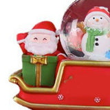 Santa Sleigh Ornament Crystal Globe Ball Light Resin Desktop Christmas Decoration with Battery For Gifts Home