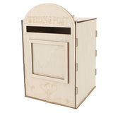 DIY Wooden Wedding Mailbox Post Box with Lock Key for Reception Wedding Anniversary Party Decoration JM01617