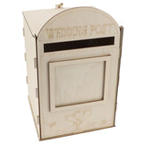 DIY Wooden Wedding Mailbox Post Box with Lock Key for Reception Wedding Anniversary Party Decoration JM01617 - Front View
