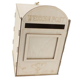 DIY Wooden Wedding Mailbox Post Box with Lock Key for Reception Wedding Anniversary Party Decoration JM01617 - Side View