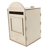 DIY Wooden Wedding Mailbox Post Box with Lock Key for Reception Wedding Anniversary Party Decoration JM01617 - Rear View