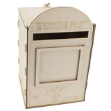 DIY Wooden Wedding Mailbox Post Box with Lock Key for Reception Wedding Anniversary Party Decoration JM01617 - Low Angle