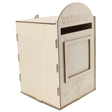 DIY Wooden Wedding Mailbox Post Box with Lock Key for Reception Wedding Anniversary Party Decoration JM01617 - Extra Image