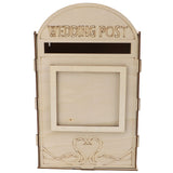 DIY Wooden Wedding Mailbox Post Box with Lock Key for Reception Wedding Anniversary Party Decoration JM01618