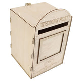 DIY Wooden Wedding Mailbox Post Box with Lock Key for Reception Wedding Anniversary Party Decoration JM01618 - Low Angle