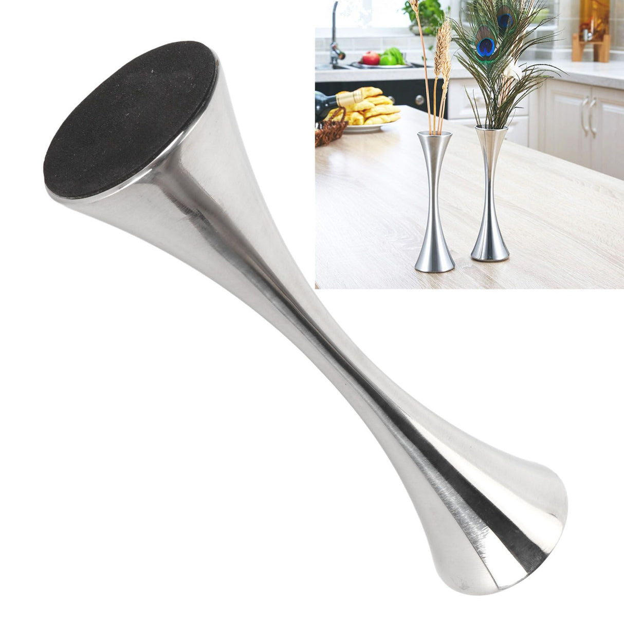 Stainless Steel Vase Innovative Elegant Modern Style Round Mouth Metal Flower Vase for Living Room Table